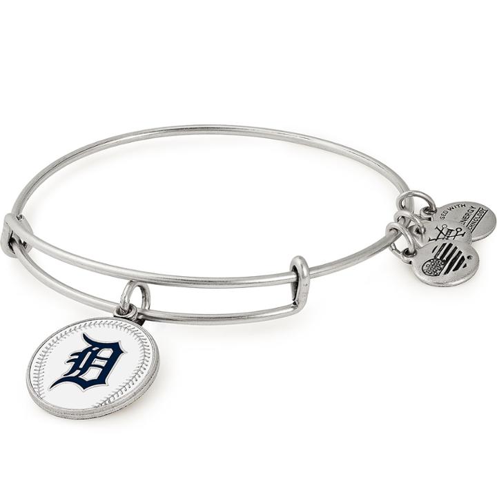 Alex And Ani Detroit Tigers Color Infusion Charm Bangle, Rafaelian Silver Finish
