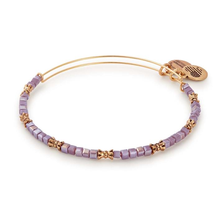 Alex And Ani Aubergine Celestial Beaded Bangle, Rafaelian Gold Finish