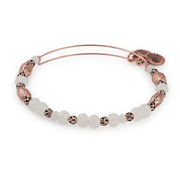 Alex And Ani Birch Valley Beaded Bangle, Rafaelian Rose Gold Finish