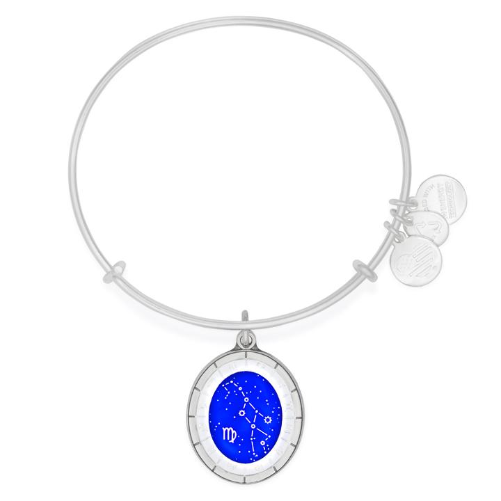 Alex And Ani Virgo Celestial Wheel Charm Bangle, Shiny Silver Finish