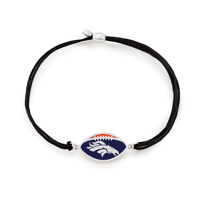 Alex And Ani Denver Broncos Pull Cord Bracelet, Sterling Silver