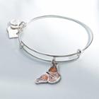 Alex And Ani Monarch Butterfly Charm Bangle Roger Williams Park Zoo, Shiny Silver Finish