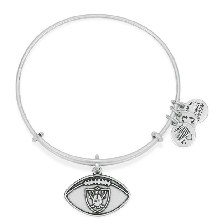 Alex And Ani Oakland Raiders Football Charm Bangle, Rafaelian Silver Finish
