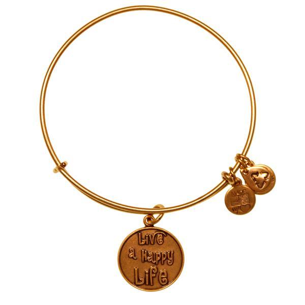 Alex And Ani Live A Happy Life Charm Bangle