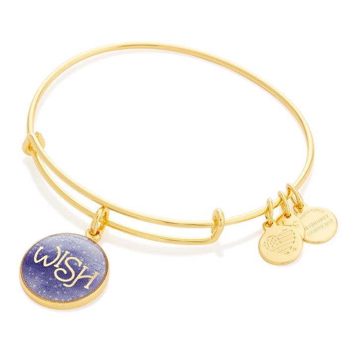 Alex And Ani Wish Art Infusion Charm Bangle, Shiny Gold Finish