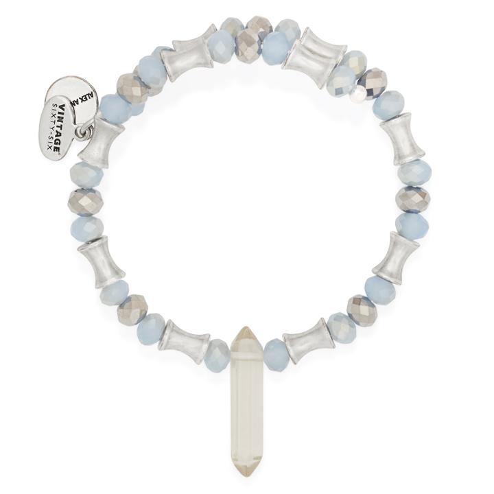 Alex And Ani Crystal Retro Glam Wrap, Rafaelian Silver Finish