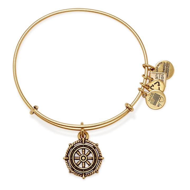 Alex And Ani Take The Wheel Charm Bangle | The Herren Project, Rafaelian Gold Finish