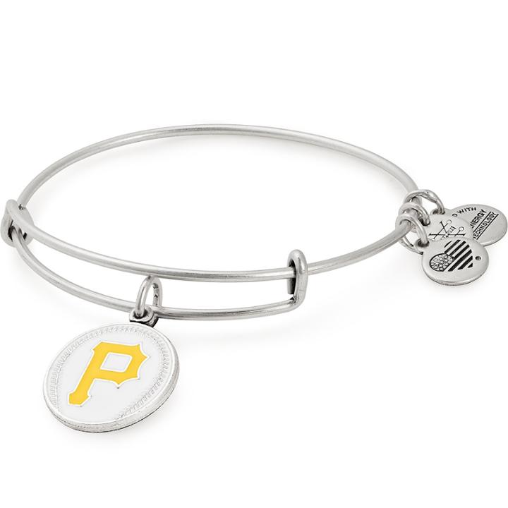 Alex And Ani Pittsburgh Pirates Color Infusion Charm Bangle, Rafaelian Silver Finish