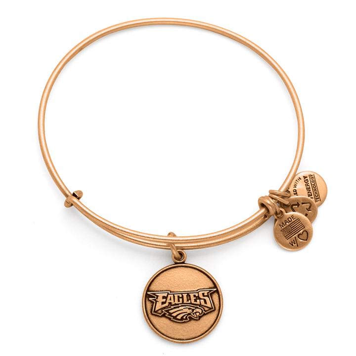Alex And Ani Philadelphia Eagles Logo Charm Bangle, Rafaelian Gold Finish