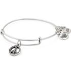 Alex And Ani World Peace Charm Bangle Unicef, Rafaelian Silver Finish