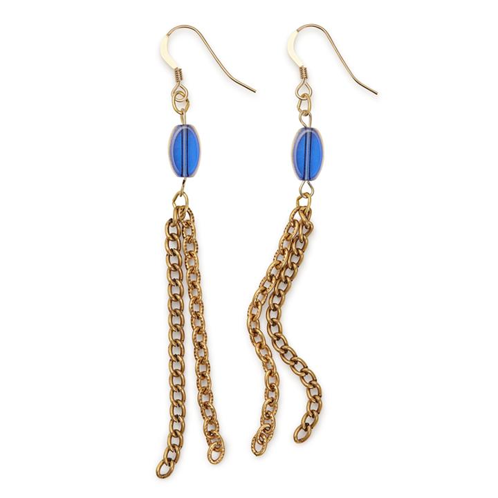 Alex And Ani Dusk Drop Chain Earrings, Rafaelian Gold Finish
