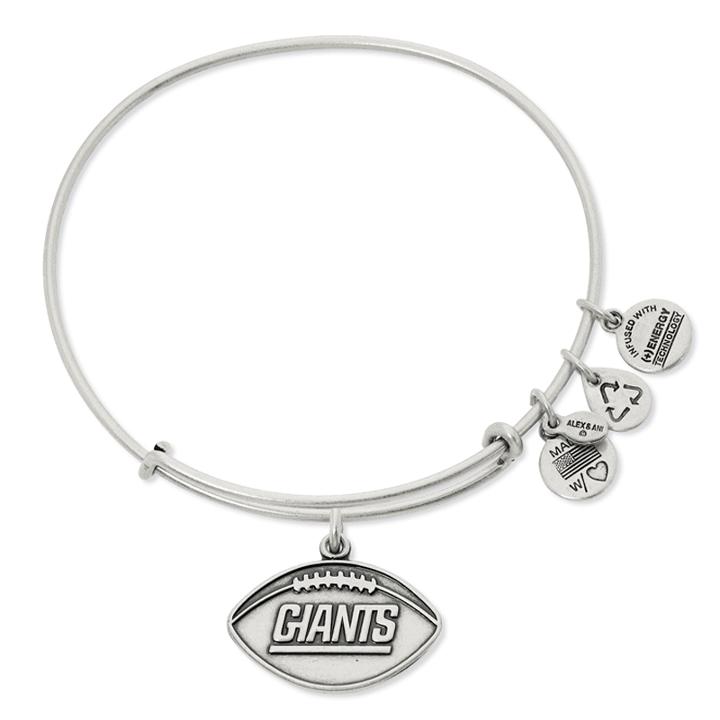 Alex And Ani New York Giants Football Charm Bangle, Rafaelian Silver Finish