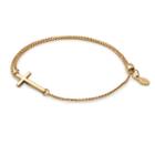 Alex And Ani Cross Pull Chain Bracelet, 14kt Gold Plated