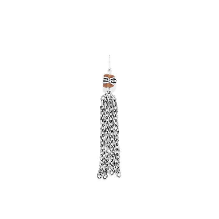 Alex And Ani Earth Red Tassel Necklace Charm, Rafaelian Silver Finish
