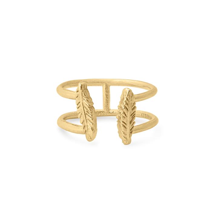 Alex And Ani Feather Adjustable Ring, Shiny Gold Finish