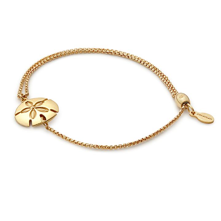 Alex And Ani Sand Dollar Pull Chain Bracelet, 14kt Gold Plated Sterling Silver
