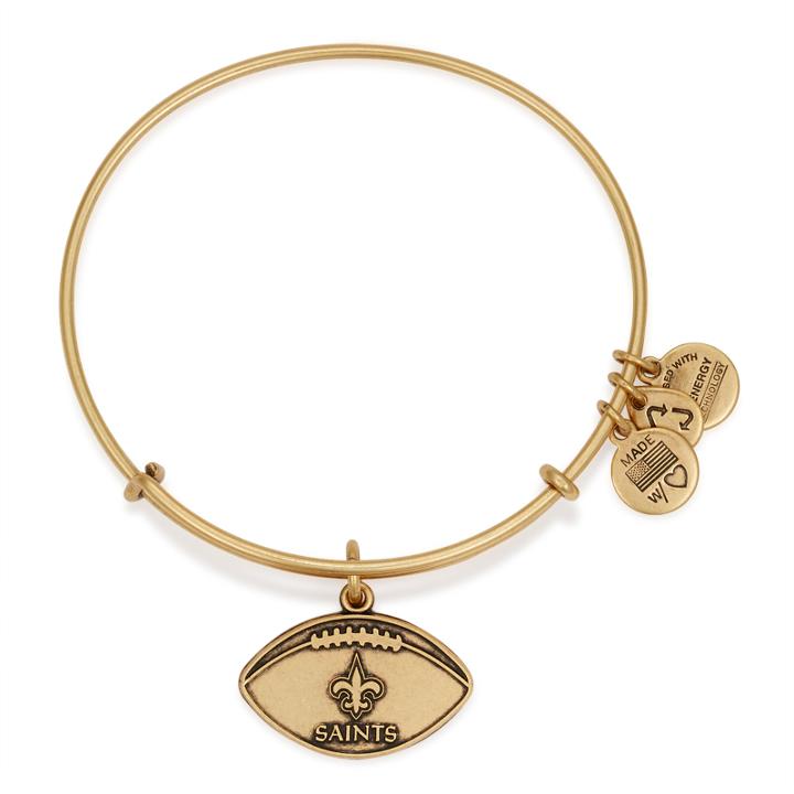Alex And Ani New Orleans Saints Football Charm Bangle, Rafaelian Gold Finish