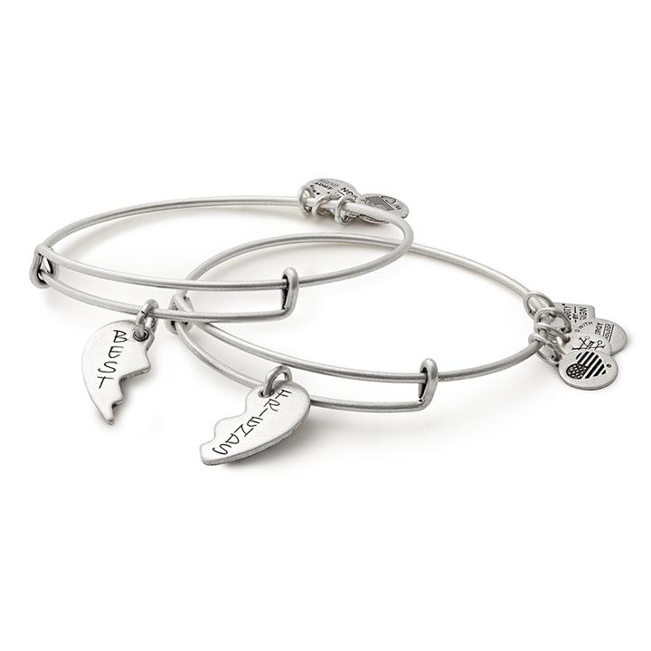 Alex And Ani Best Friends Set Of 2 Charm Bangles American Heart Association, Rafaelian Silver Finish