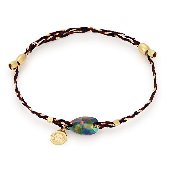 Alex And Ani Rainbow Dark Precious Threads Bracelet With Swarovski® Crystal, 14kt Gold Plated