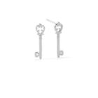 Alex And Ani Skeleton Key Post Earrings, Sterling Silver
