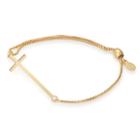 Alex And Ani Cross Pull Chain Bracelet, 14kt Gold Plated Sterling Silver