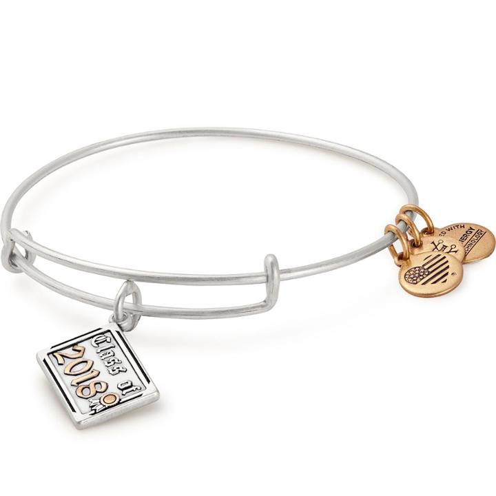 Alex And Ani Class Of 2018 Charm Bangle, Rafaelian Silver Finish