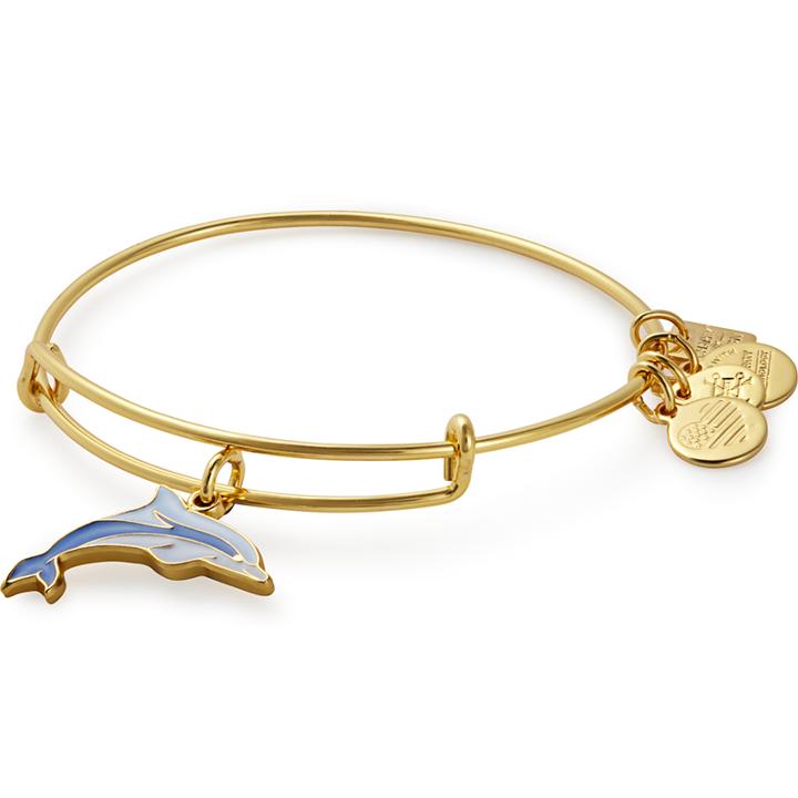 Alex And Ani Dolphin Charm Bangle | Association Of Zoos And Aquariums, Shiny Gold Finish