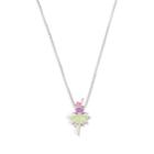 Alex And Ani Disney  Purple Uriel Flower Adjustable Necklace, Sterling Silver