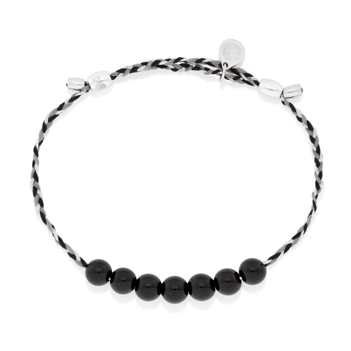 Alex And Ani Onyx Precious Threads Bracelet, Sterling Silver