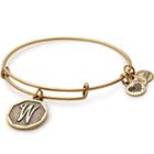 Alex And Ani Initial W Charm Bangle, Rafaelian Gold Finish