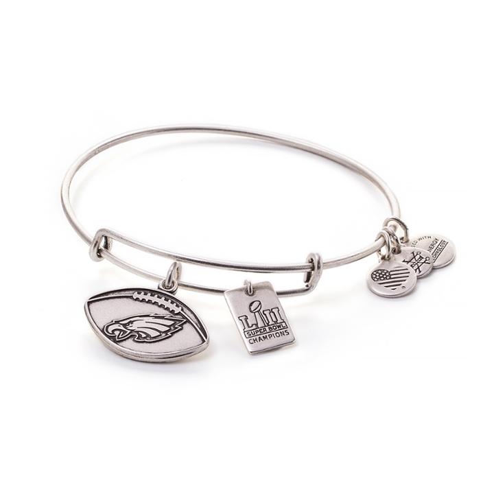 Alex And Ani Philadelphia Eagles Super Bowl 52 Champions Charm Bangle, Rafaelian Silver Finish