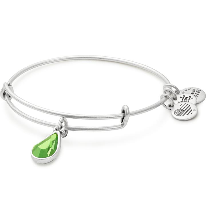 Alex And Ani August Birth Month Charm Bangle With Swarovski  Crystal, Rafaelian Silver Finish