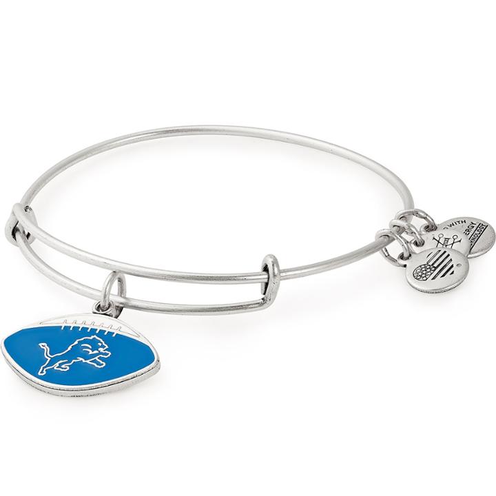 Alex And Ani Detroit Lions Football Color Infusion Charm Bangle, Rafaelian Silver Finish
