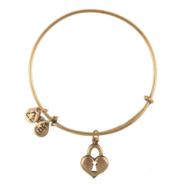 Alex And Ani Key To My Heart Charm Bangle, Rafaelian Gold Finish