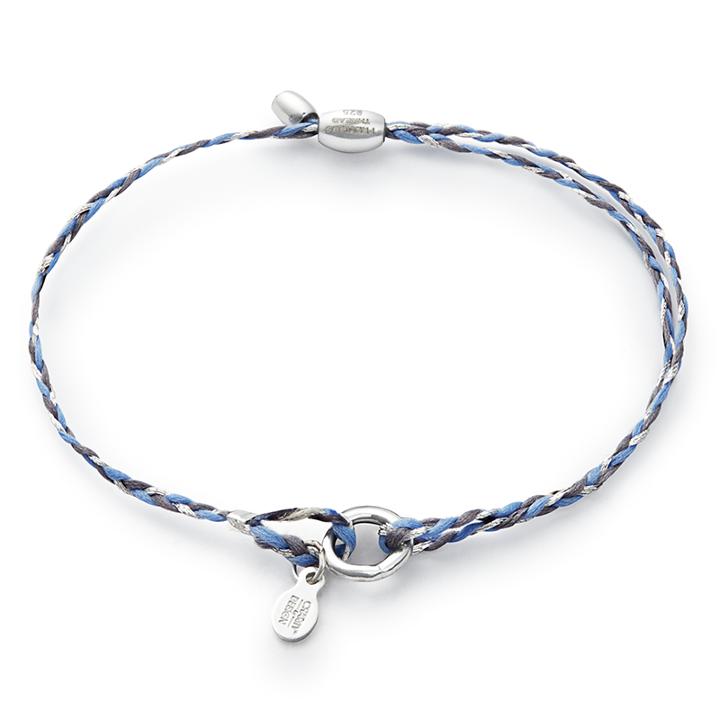 Alex And Ani Light Blue Precious Threads Bracelet, Sterling Silver