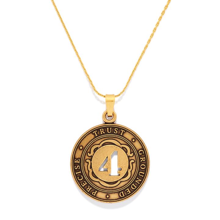 Alex And Ani Number 4 Expandable Necklace, Rafaelian Gold Finish