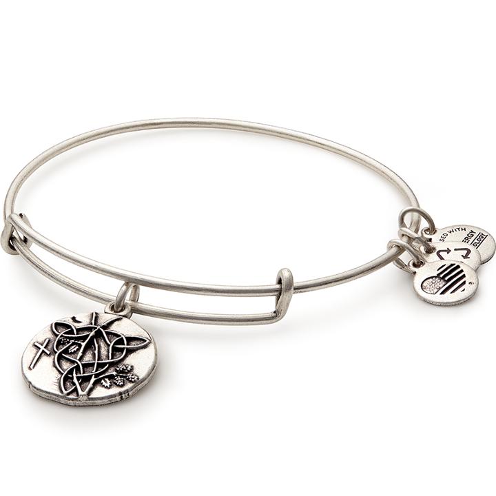 Alex And Ani Vine Charm Bangle, Rafaelian Silver Finish