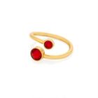 Alex And Ani July Ring Wrap With Swarovski® Crystals, 14kt Gold Plated