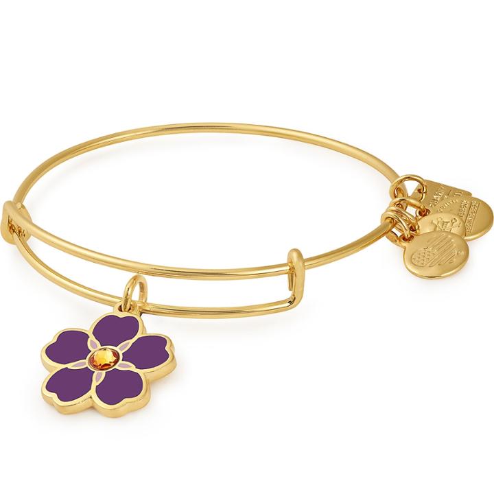 Alex And Ani Armenian Flower Charm Bangle Armenia Fund, Shiny Gold Finish