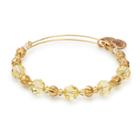 Alex And Ani Sunglow Beaded Bangle With Swarovski  Crystals, Shiny Gold Finish