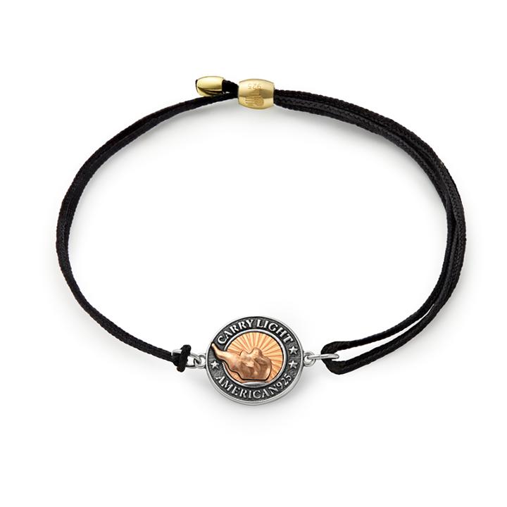 Alex And Ani Liberty Copper | Carry Light™ 14kt Gold Center Pull Cord Bracelet, 14kt Gold Filled