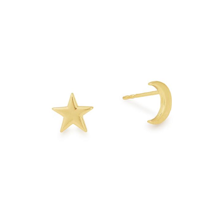 Alex And Ani Moon And Star Post Earrings, 14kt Gold Plated