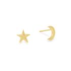 Alex And Ani Moon And Star Post Earrings, 14kt Gold Plated