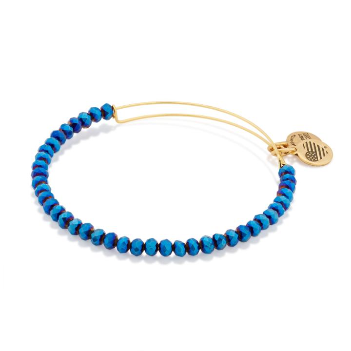 Alex And Ani Deep Space Brilliance Beaded Bangle, Shiny Gold Finish