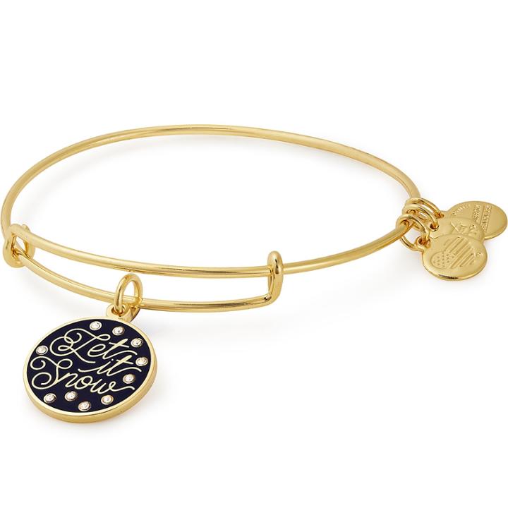 Alex And Ani Let It Snow Charm Bangle Online Exclusive, Shiny Gold Finish