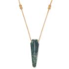 Alex And Ani Moss Agate Pendulum Necklace, 14kt Gold Plated