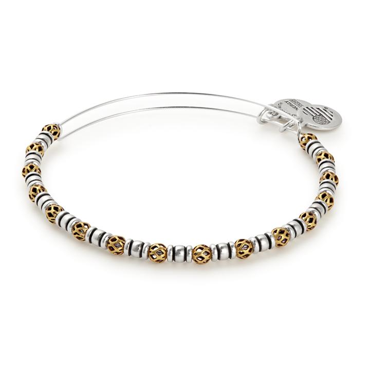 Alex And Ani Orbit Two Tone Beaded Bangle