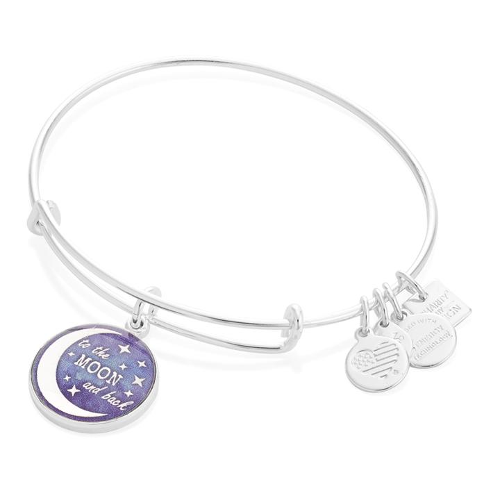 Alex And Ani Stellar Love Charm Bangle | Edesia, Shiny Silver Finish
