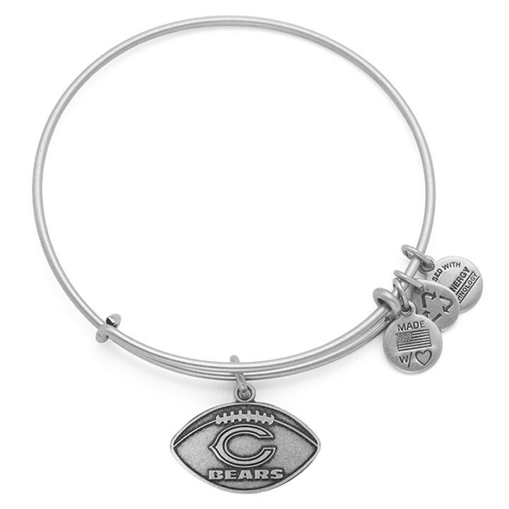 Alex And Ani Chicago Bears Football Charm Bangle, Rafaelian Silver Finish