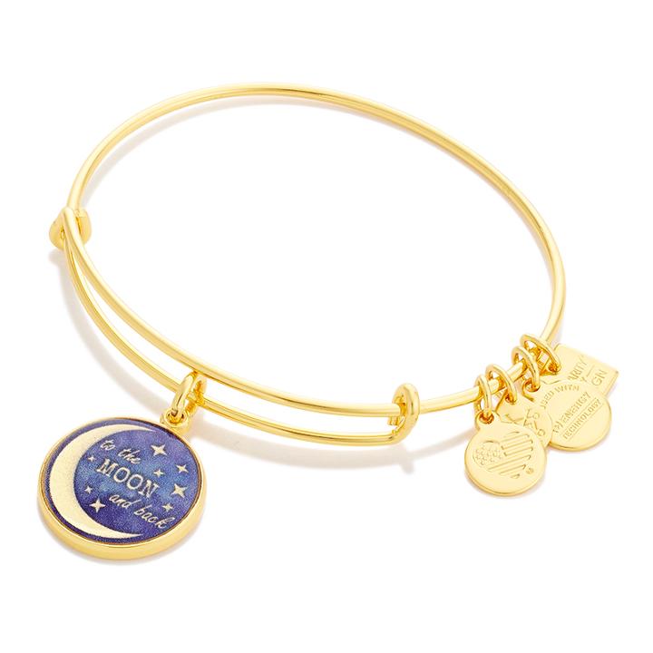 Alex And Ani Stellar Love Charm Bangle | Edesia, Shiny Gold Finish